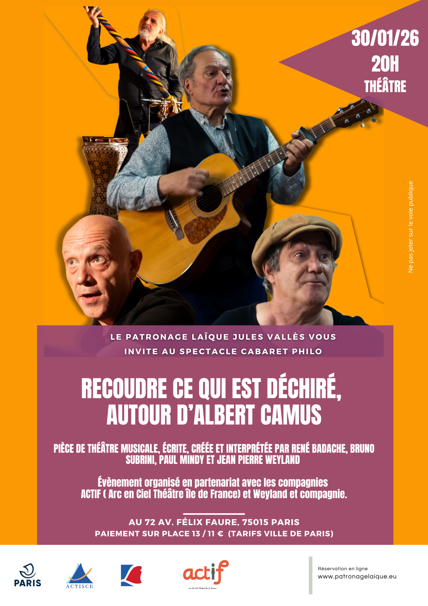 affiche recoudre ce qui est dechire.arc en ciel theatre