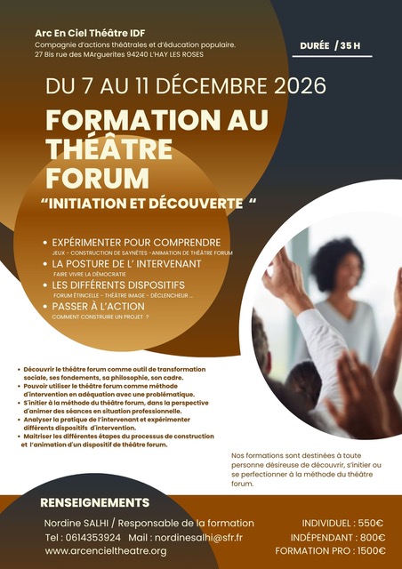 PLAQUETTE FORMATION DECEMBRE 2026 plaquette théâtre forum juillet 2024 arc en ciel